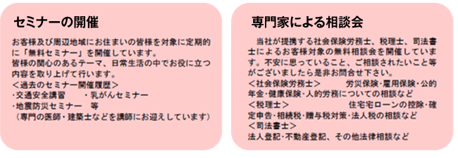 セミナーの開催・専門家による相談会